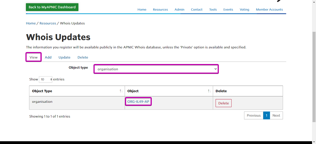 Advanced search in the APNIC Whois – APNIC